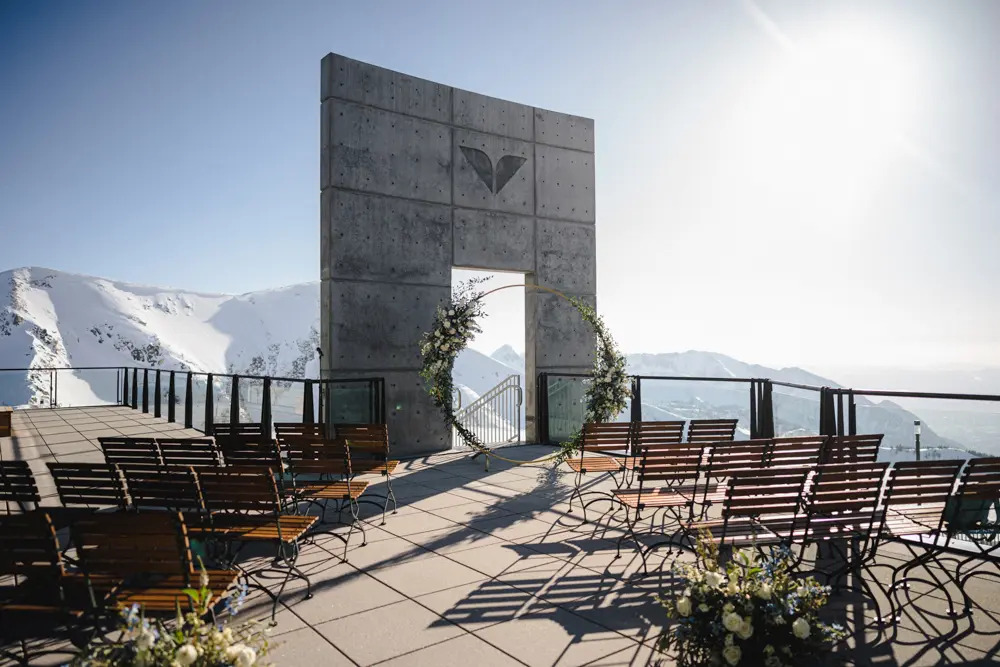 Bridal hair and makeup at The Summit at Snowbird, Utah